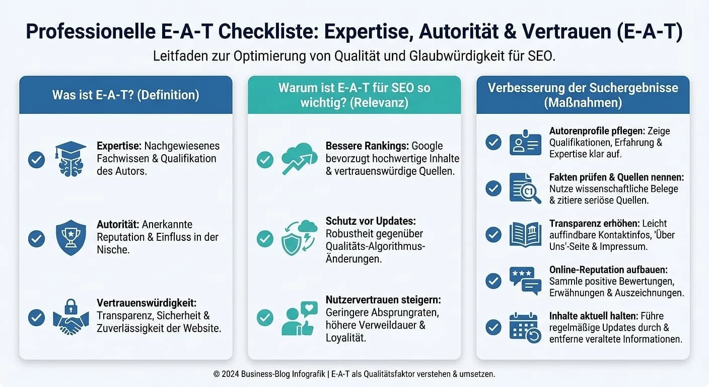Infografik: E-A-T (Expertise, Authority, Trustworthiness)