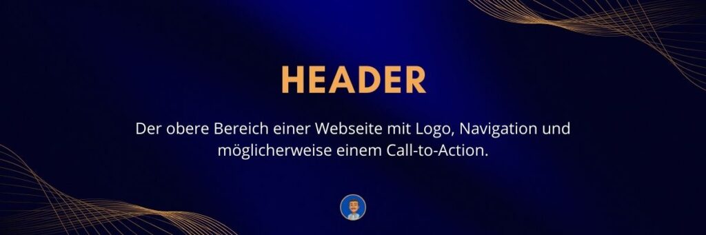 Header Der obere Bereich einer Webseite mit Logo, Navigation und möglicherweise einem Call-to-Action